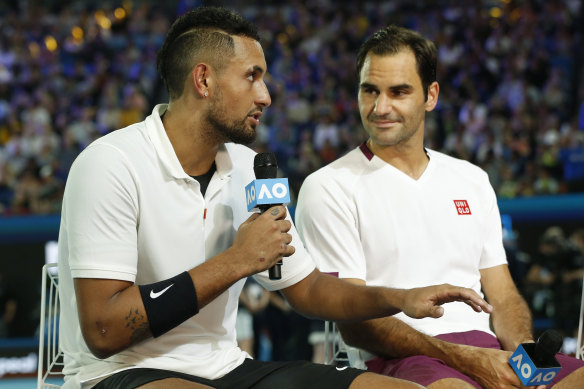 Nick Kyrgios and Roger Federer.