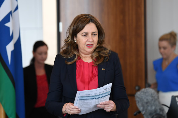 Queensland Premier Annastacia Palaszczuk said there would be more virus circulating in Australia at the moment than on a plane coming in from overseas.