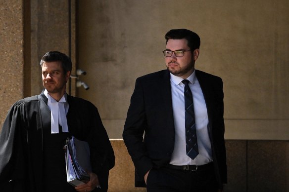 Bruce Lehrmann outside the Federal Court in Sydney on Tuesday.