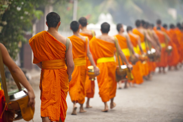 Monks on the march.