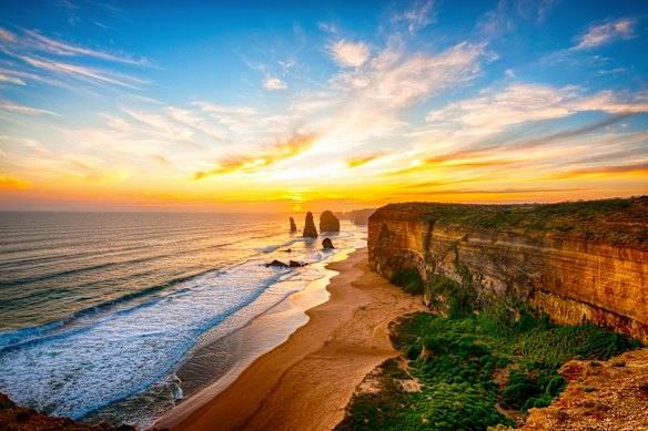 A scenic delight … the rugged coastline of the Twelve Apostles.