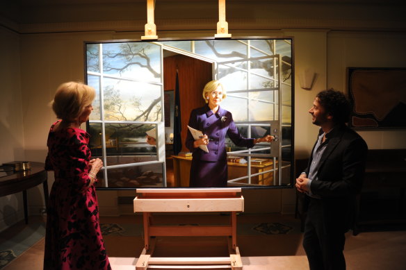 Ralph Heiman's portrait of Dame Quentin Bryce hangs in the Members Hall of Parliament House.
