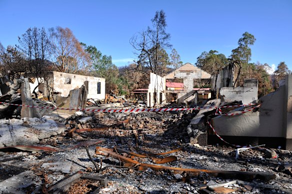 Marysville after the Black Saturday bushfires.