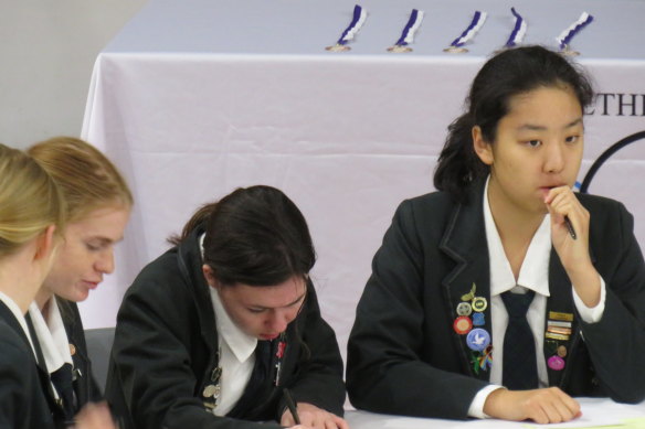 The Ethics Olympiad draws teams from independent, Catholic and public schools. 