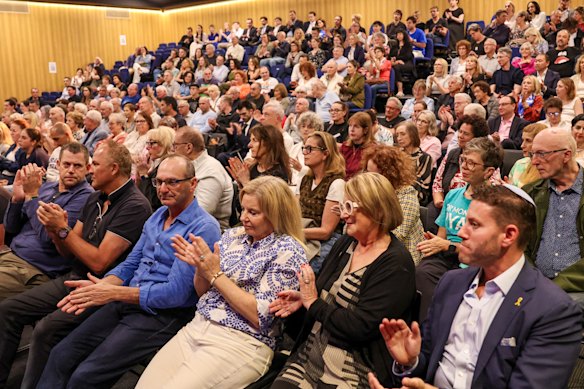 The crowd at the forum at Bialik College on Thursday night.