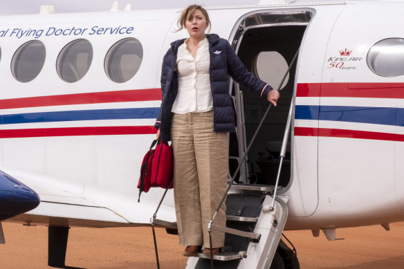 Shock of the new: Emma Hamilton plays Eliza Harrod, a doctor who relocates from London to Broken Hill in RFDS. 