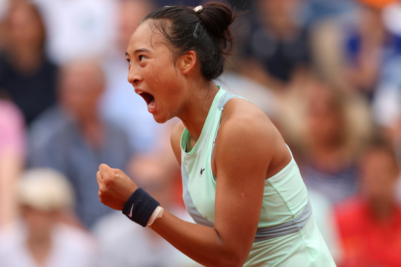 The former world No.1 proved no match for the aggressive game of Zheng Qinwen.