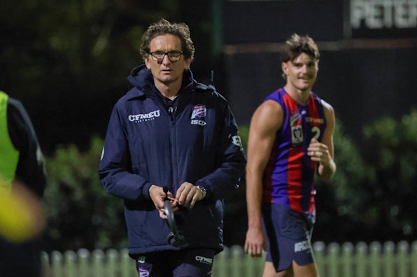 James Hird at Port Melbourne training on Thursday night. 