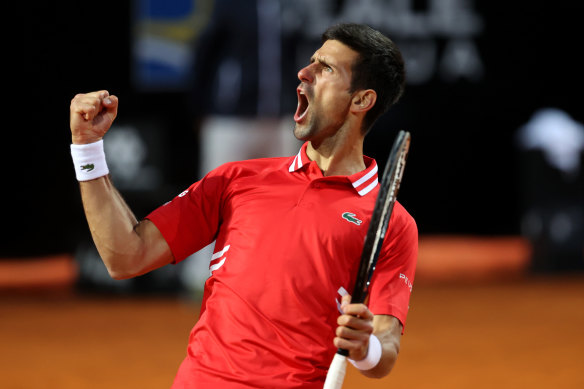 Novak Djokovic proved too good for Lorenzo Sonego in their semi-final in Rome.