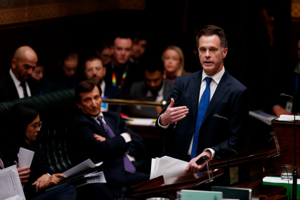 NSW Premier Chris Minns in state parliament earlier this month.