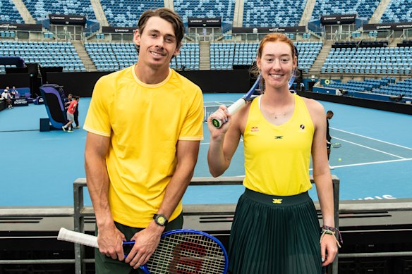 Australia’s highest-ranked men’s and women’s players, Alex de Minaur and Maya Joint.