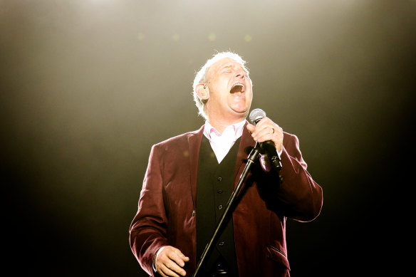 John Farnham, before surgery, performed on Sydney’s Cockatoo Island in 2019.