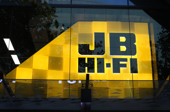 JB Hi Fi are among big companies to report declining sales.
