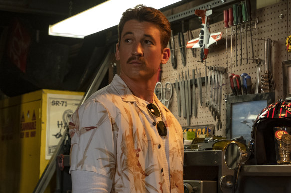 Miles Teller as Rooster, son of Goose - and inheritor of his fashion sense.