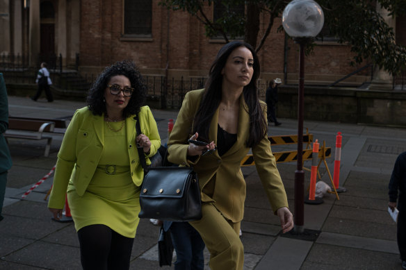 Antoinette Lattouf (right) arrives at the Supreme Court of NSW building on Tuesday.
