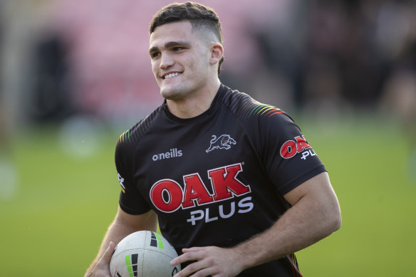 Nathan Cleary returns from suspension for Penrith against Parramatta on Friday night.