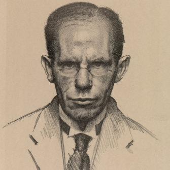 J.S. MacDonald, self-portrait 1922, lithograph. 