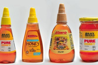 The tested honey products.