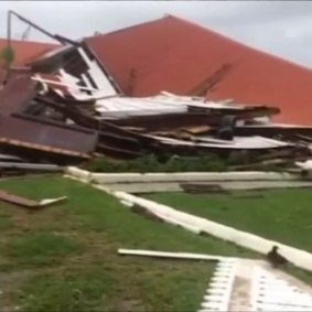 Parliament House in Tonga was virtually destroyed by Cyclone Gita.