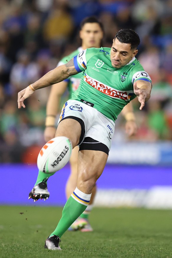 Canberra halfback Jamal Fogarty.