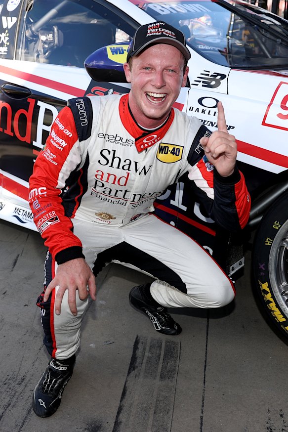 A delighted Will Brown after topping the timesheets.