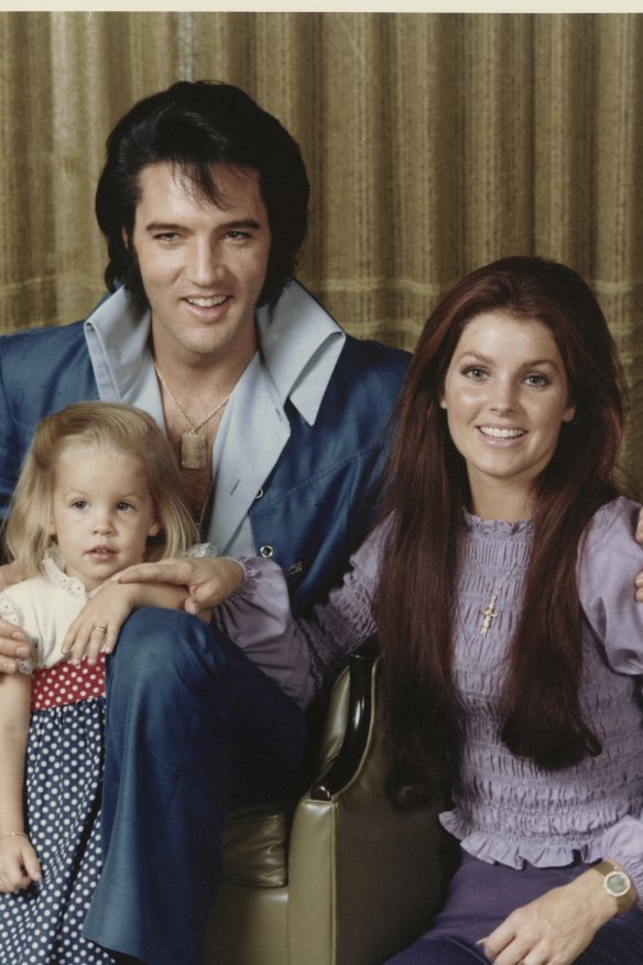 Elvis, Priscilla and Lisa Marie Presley, 1970.