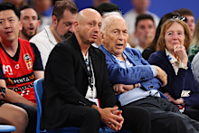  Larry Kestleman sits courtside at the NBL in 2026. 