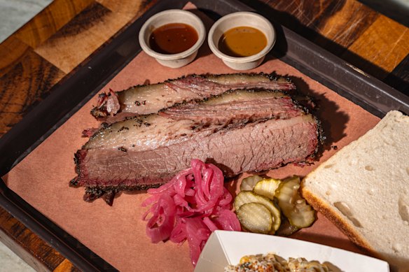 Brisket is smoked for up to 18 hours at Il Texas Barbecue.