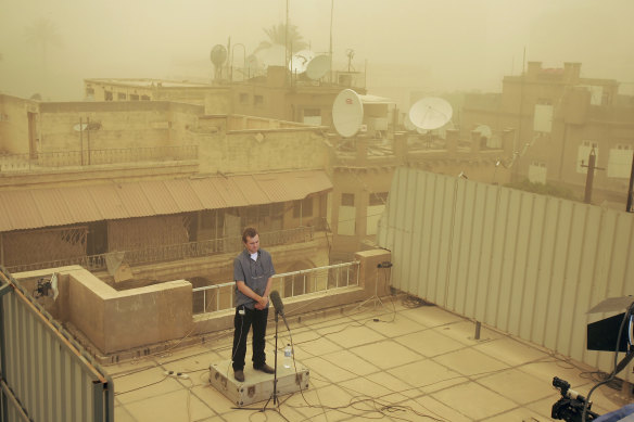 Dean Yates, then Reuters’ Iraq bureau chief, on the roof of his
Baghdad office in 2008.