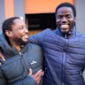 Stunt performers Elliot Joseph and Igho Diegbe on the set of Hotel Hotel Hotel Hotel.