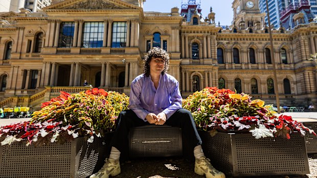 Councillor Matthew Thompson outside Sydney Town Hall - just one of the locations where the council’s planter boxes are located