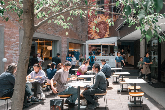 Tento, in a Surry Hills courtyard, has its own coffee van.