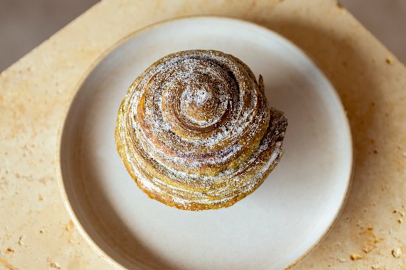 Pandan bun with custard. 