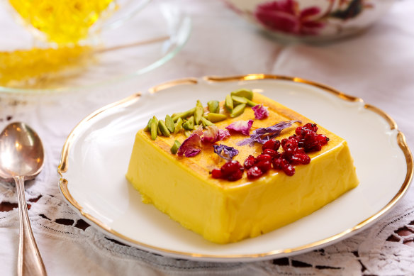 Saffron panna cotta.