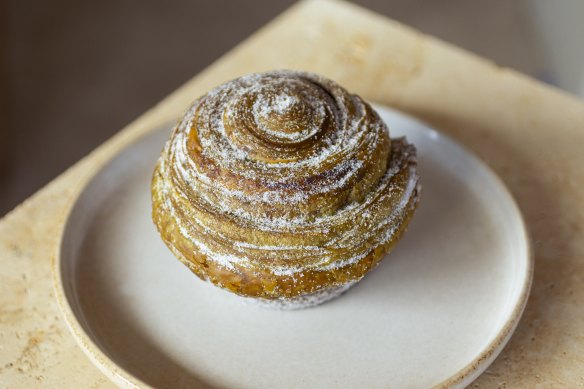 Pandan bun with custard.