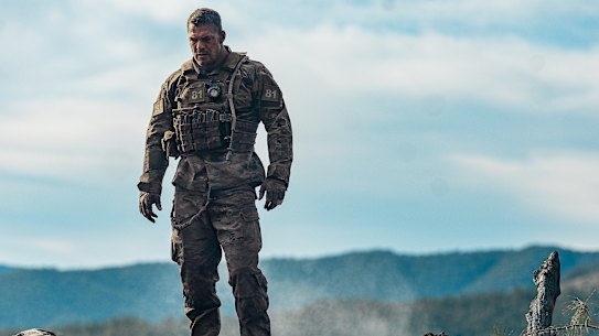 Alan Ritchson as 81 in War Machine.
