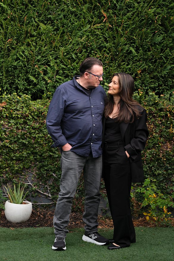 Teage Ezard with his wife Tina in July 2025.