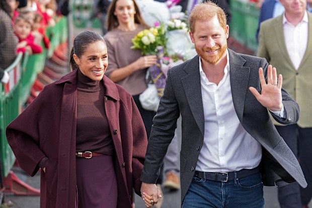 Meghan, Duchess of Sussex and Prince Harry, Duke of Sussex greet well-wishers as they arrive at the Community Recording Studio (CRS), a youth and community charity that offers a wide range of creative activities, sports, mentoring and youth development programmes, during the Duke and Duchess of Sussex’s visit to Nottingham on October 15, 2026, in Nottingham, England.