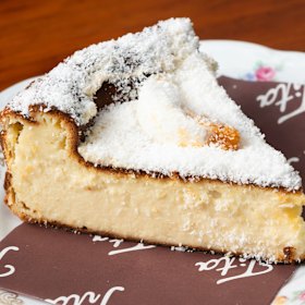 Bibingka (baked rice cake) burnt Basque cheesecake.