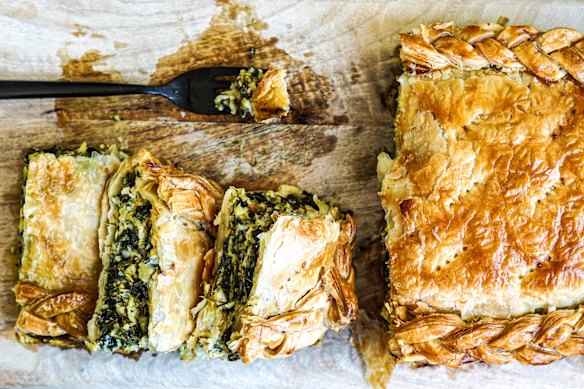 Katrina’s haloumi spanakopita: Sure to leave pastry flakes on your shirt. 