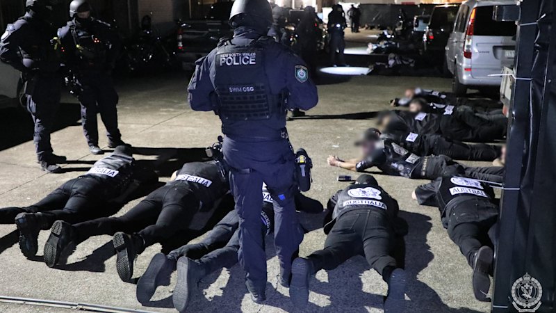 Police gatecrash bikie clubhouse party in Sydney