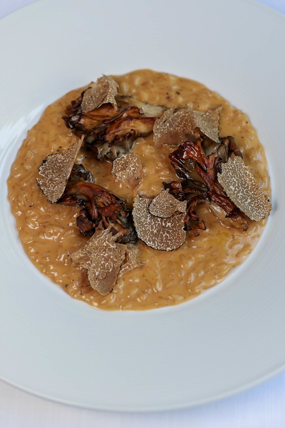 Truffle and hen of the woods mushroom risotto.