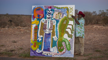 Tiger Yaltangki and his self portrait which has been shortlisted.