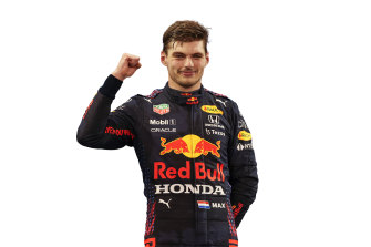 Max Verstappen after his win in Abu Dhabi last year. 