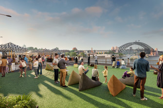 An artistâs impression of the Cahill Expressway closed for New Yearâs revellers.