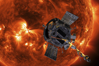 An artist's rendering of the Parker Solar Probe approaching the Sun. 