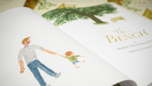 A father and son in Meghan Markle’s book “The Bench”. 