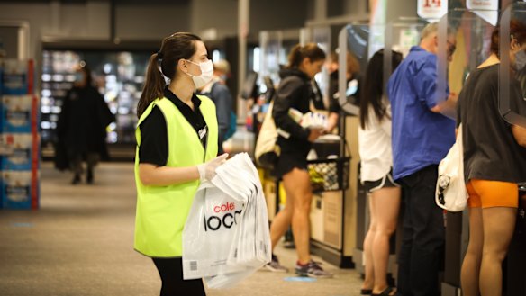 Coles in Manly on Saturday after the Premier announced the northern beaches would be locked down.