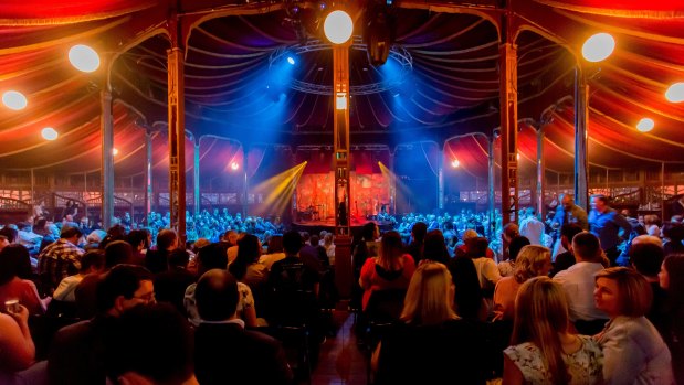The Magic Mirrors show at Brisbane Festival's The Spiegeltent.