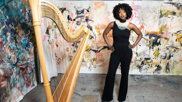 Brandee Younger has the harp dancing in and out of the fiercer instruments of jazz.